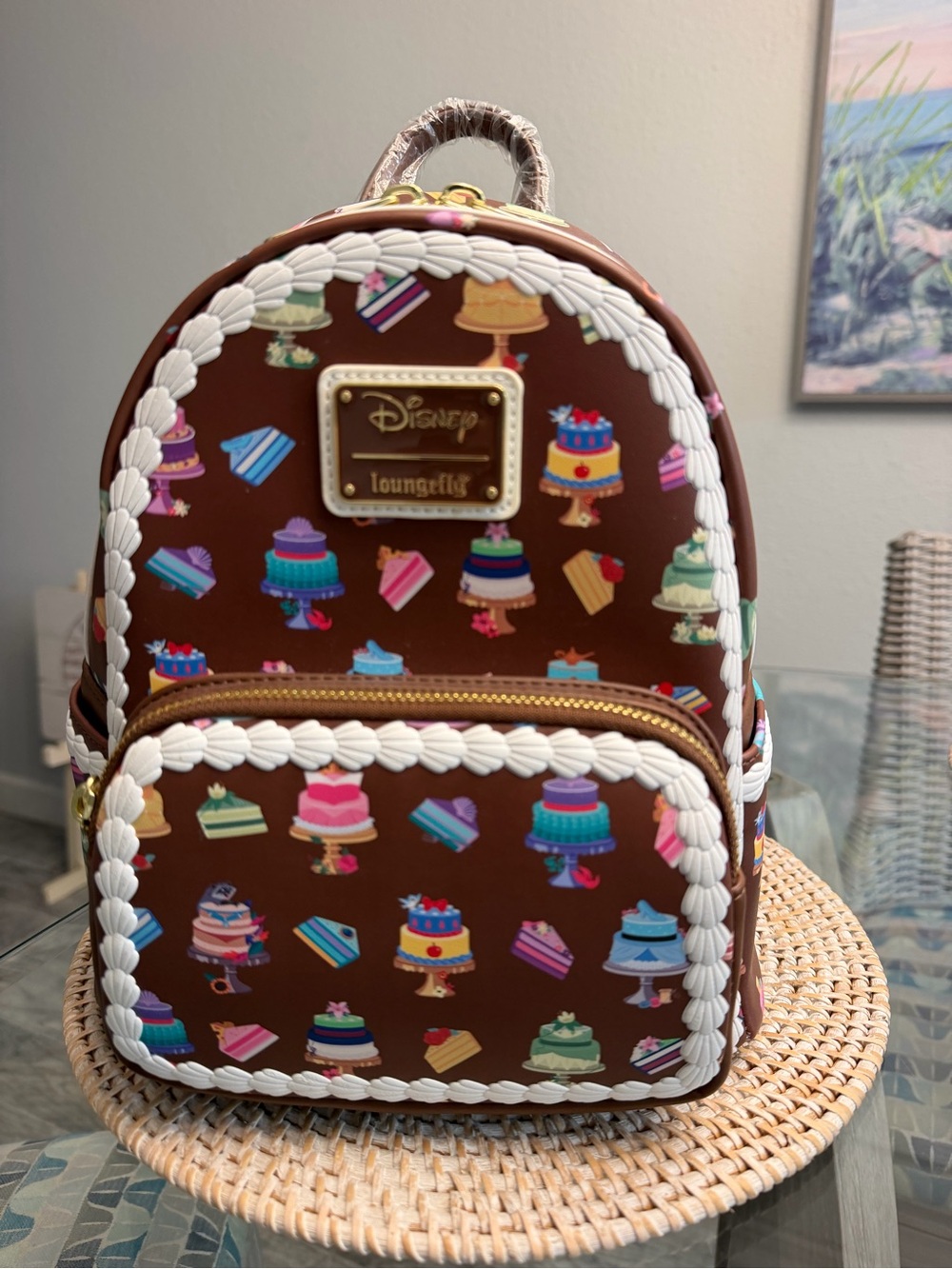 Loungefly Disney Princess Cakes Mini Backpack Brown NWT WDBK2133
